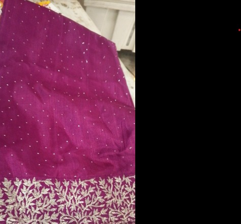 Women Purple Colour With Embroidery Work Saree