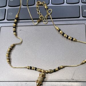 Women Golden And Black Stone Neck Chain