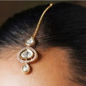 Abdesigns Elite Polki Kundan Drop Maang Tikka