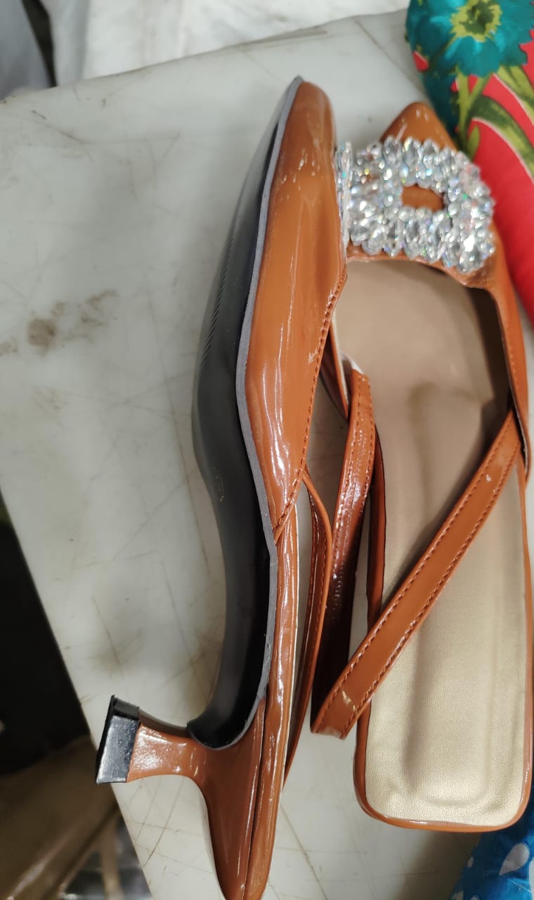 Tan Colour Single Elastic Toe Shoes High Women High Heels Size 39