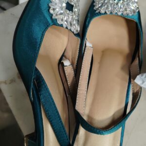 Teal Colour Single Elastic Toe Shoes High Women High Heels Size 38