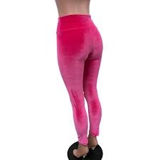 Magenta Color Velvet Leggings For Women Size L