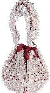 Swiss Women Embroidered Pearl Beaded Potli Bag For Women