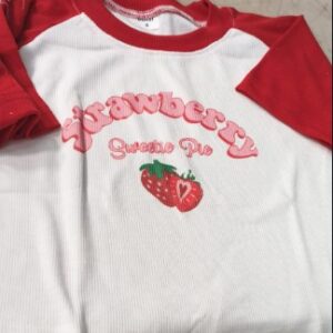 Red And White Crop Top For Women Size S