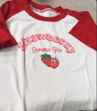 Red And White Crop Top For Women Size S