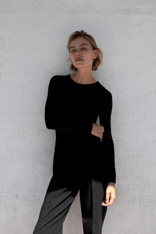 Zara Long Sleeve Polyamide Bodysuit Black Size S