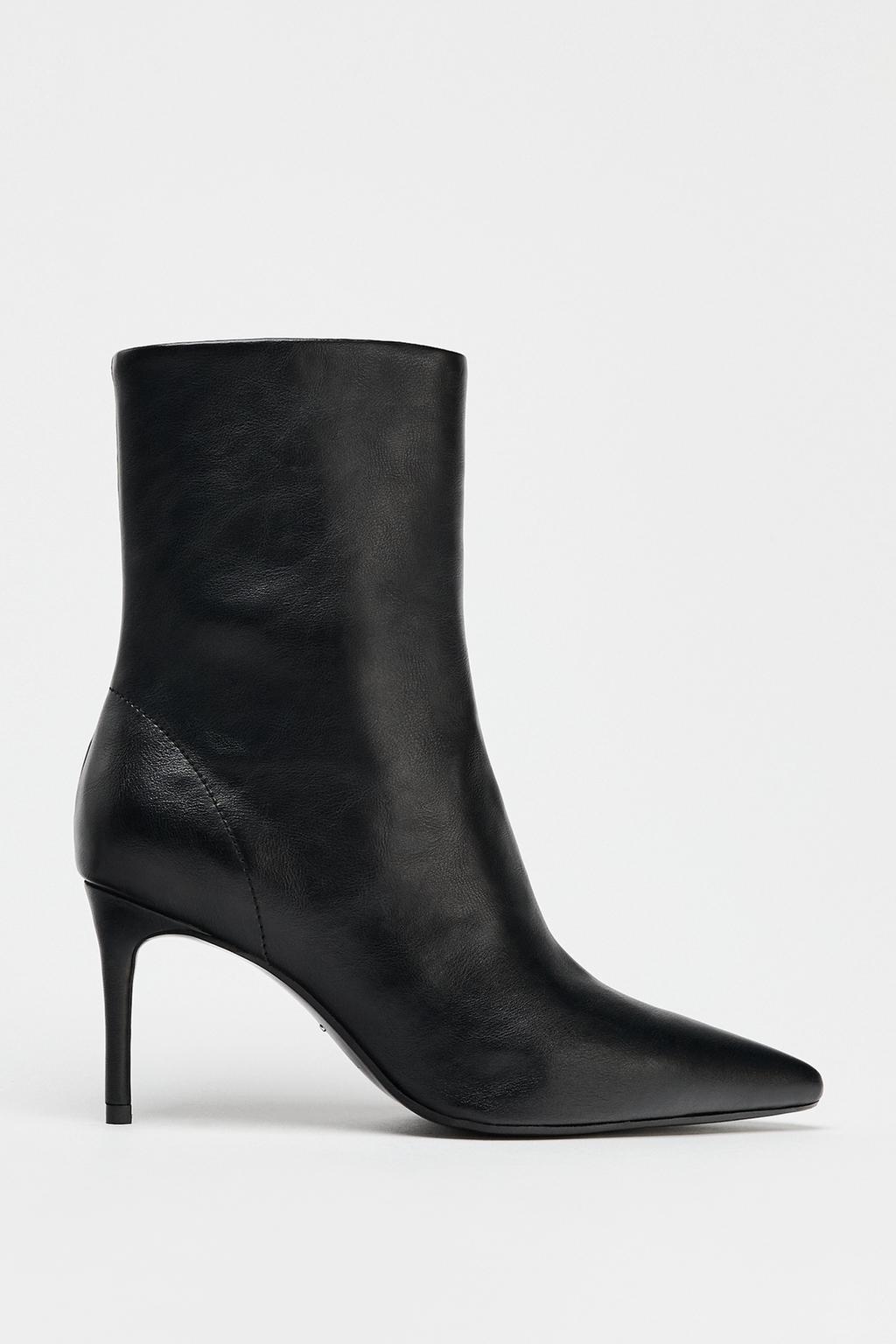 Zara Women Stiletto Heel Boots Black Size 37