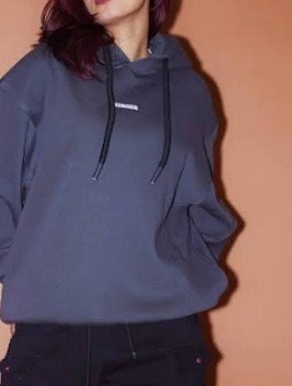 Burger Logo Hoodie Grey Color For Women Size L