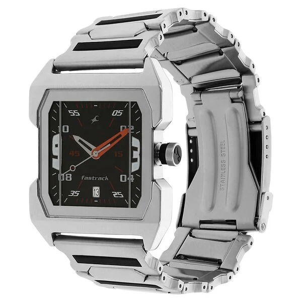 Fastrack Quartz Analog Black Dial Stainless Steel Strap Watch Model No Nl1474Sm02