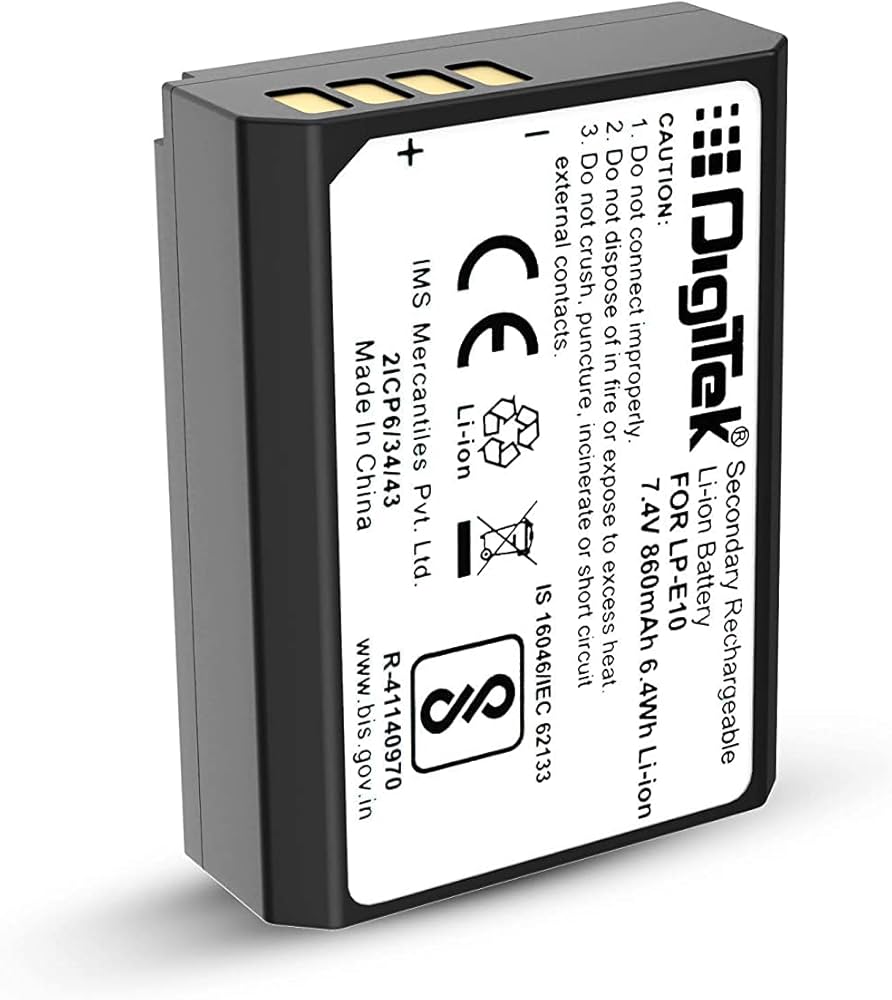 Digitek Secondary Rechargeable Li Ion Battery For Lp E10