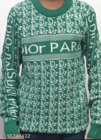 Women Warm Sweater With Button Size 2Xl Green Color
