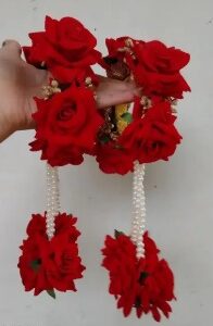 Red Rose Flower Kalire For Bride
