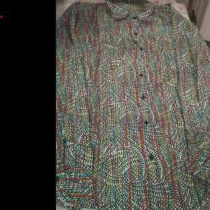 Green Printed Shirt For Men And Women Size M