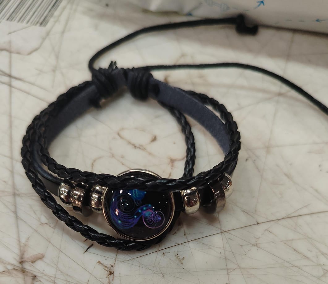Black And Blue Colur Zodic Bracelet For Unisecx