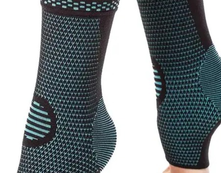 Ankle Support Socks In Grey And Black Color Free Size