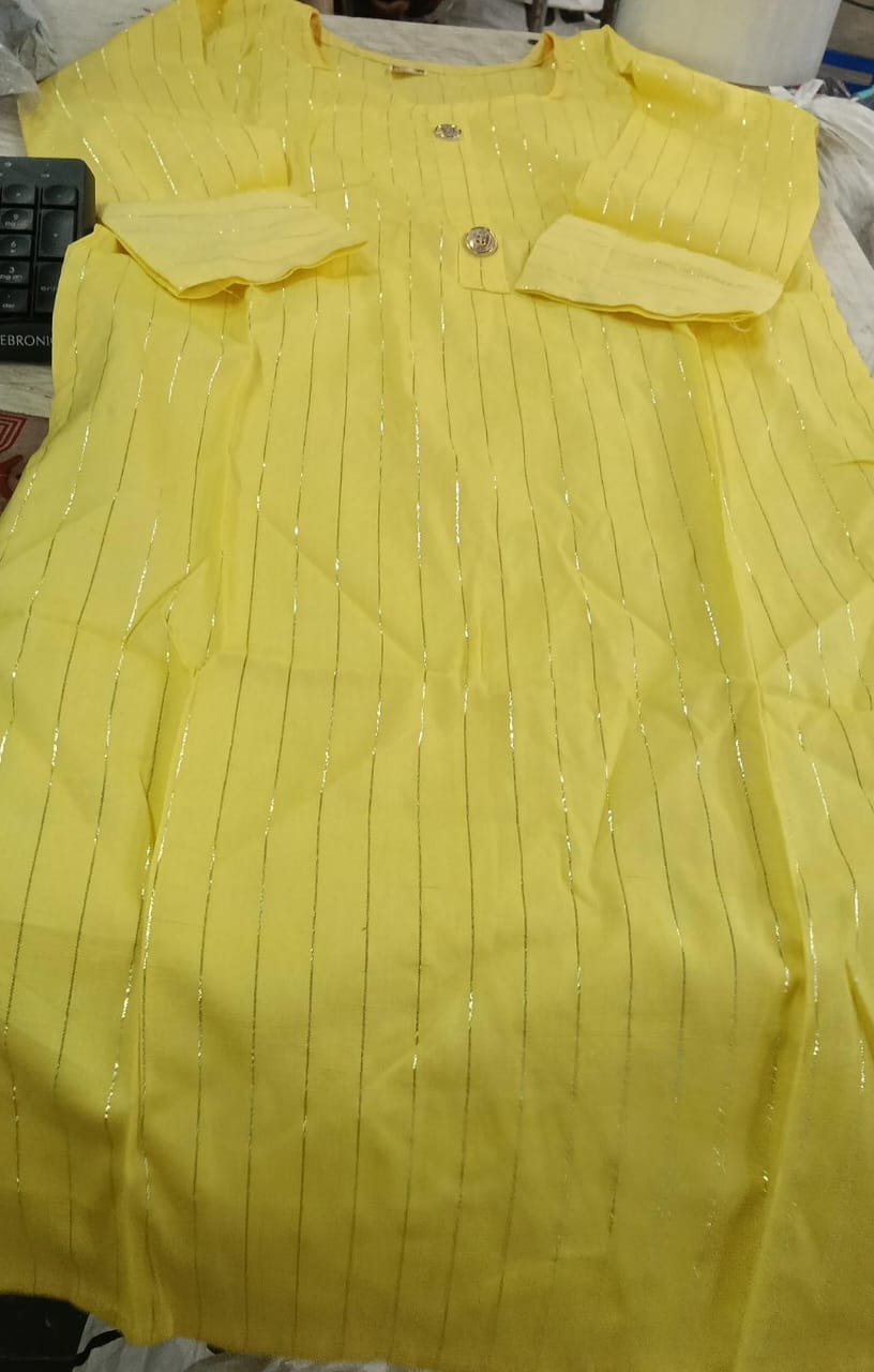 Women Yellow Color Kurti Size Xl
