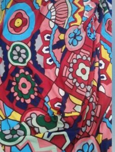 Printed Elastic Bed Sheet Single Bed Red Blue