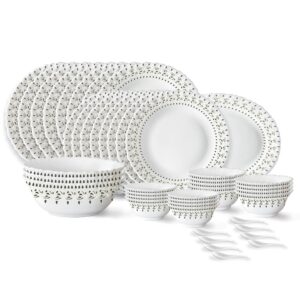Borosil White Colour Dinner Set 44 Pcs