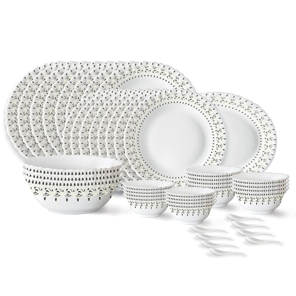 Borosil White Colour Dinner Set 44 Pcs