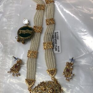Fancy Designer Necklace Earrings With Tikka Set