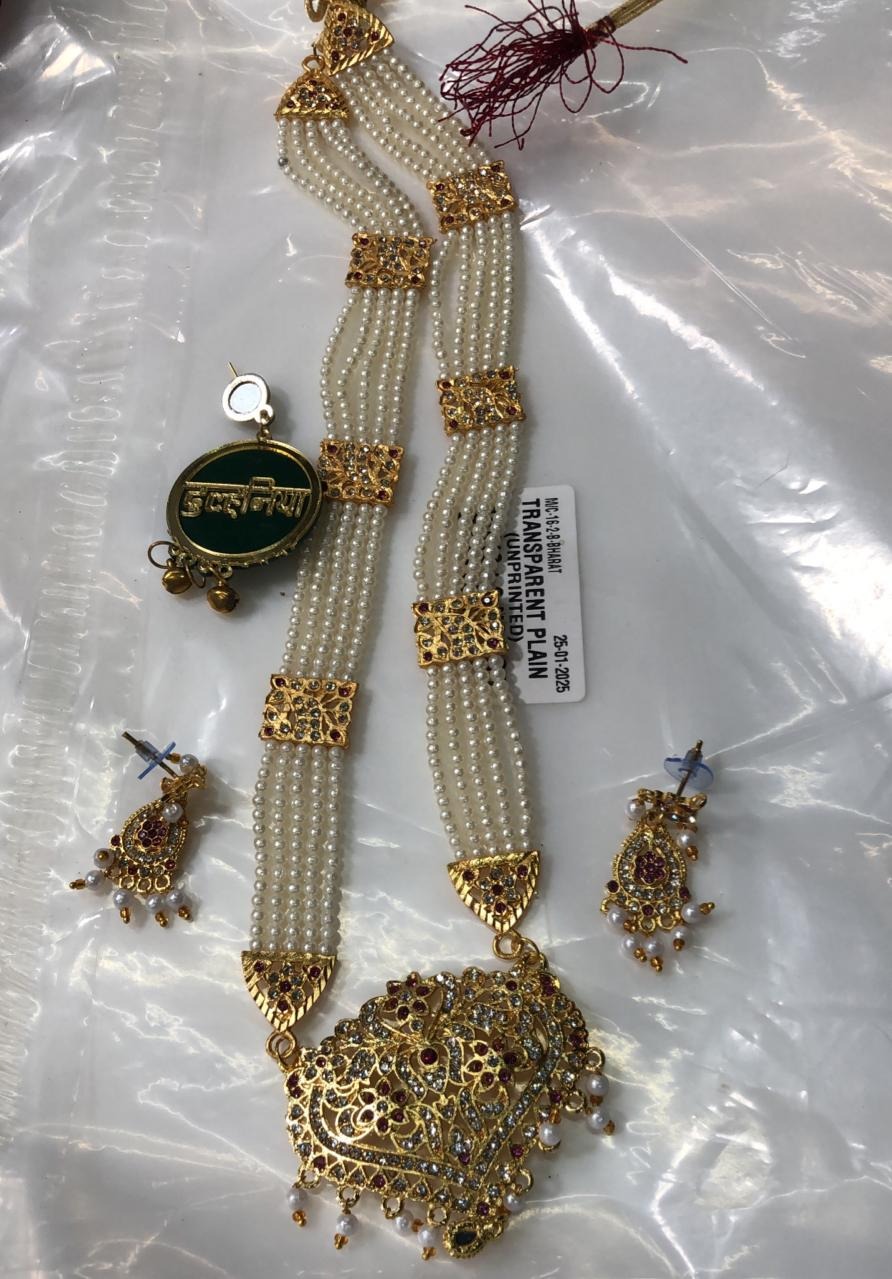 Fancy Designer Necklace Earrings With Tikka Set