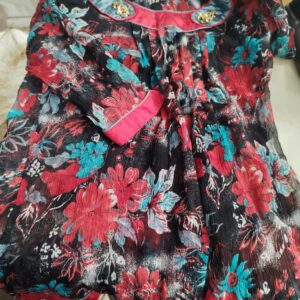 Black Printed Top For Women Size M