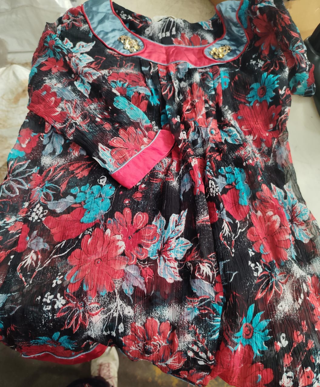 Black Printed Top For Women Size M