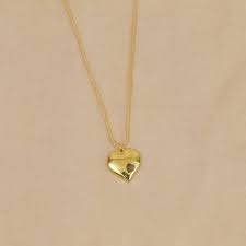 Meesho Golden Color Heart Locket Chain For Women