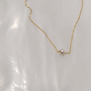 Golden Color Pearl Locket Chain For Women