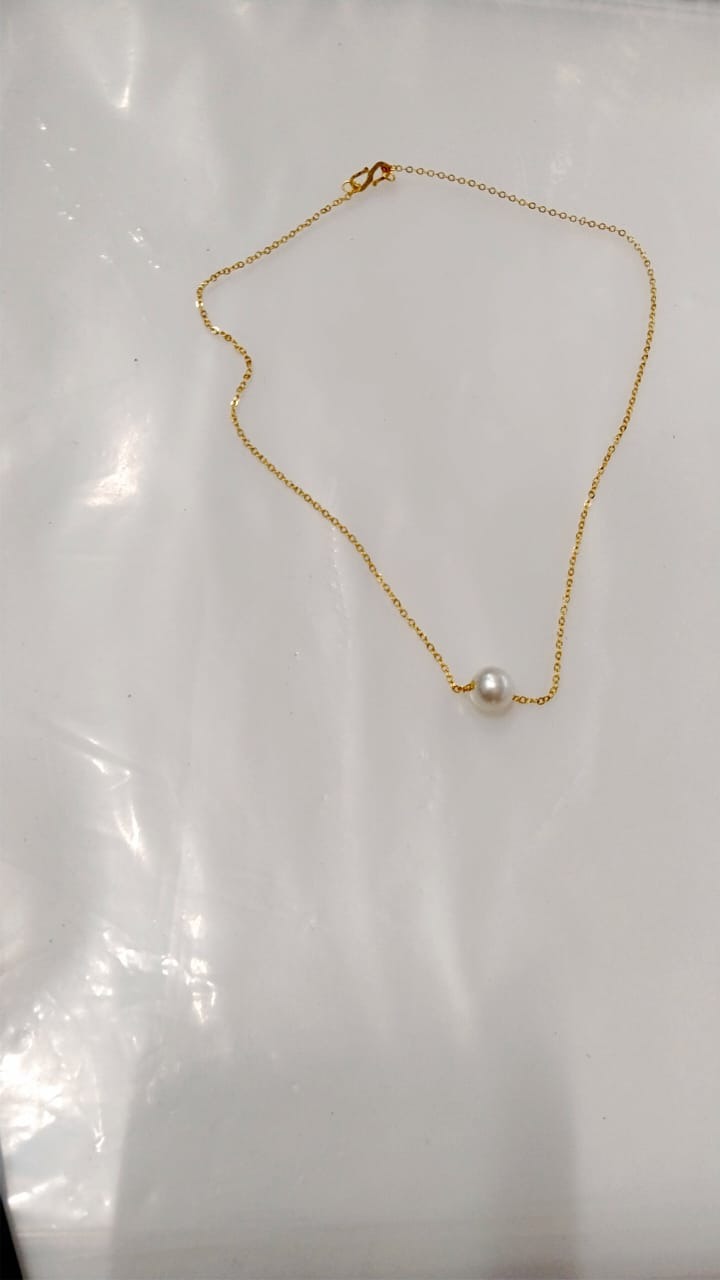 Golden Color Pearl Locket Chain For Women