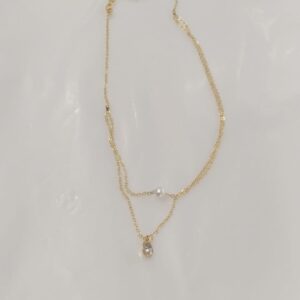 Golden Color Pearl Locket Chain For Women