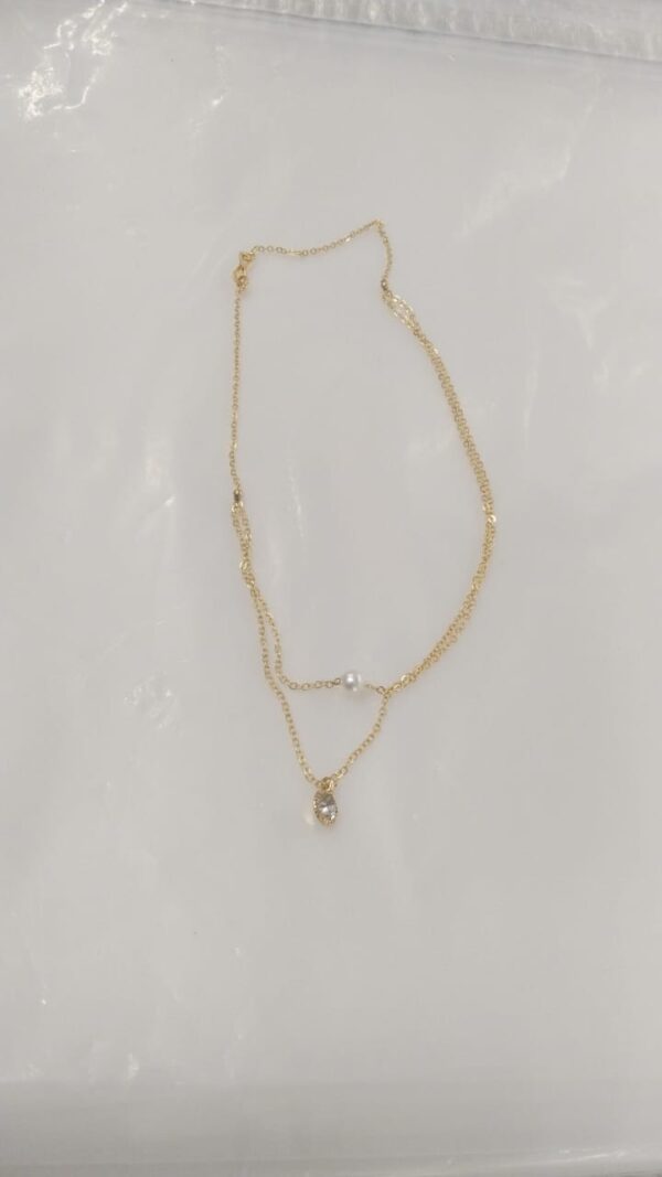 Golden Color Pearl Locket Chain For Women
