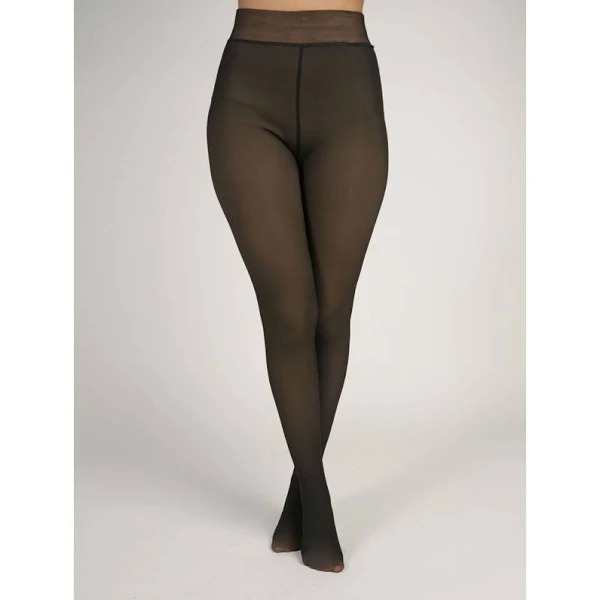 Theater Women Sheer Fur Stockings Black Size Xxl