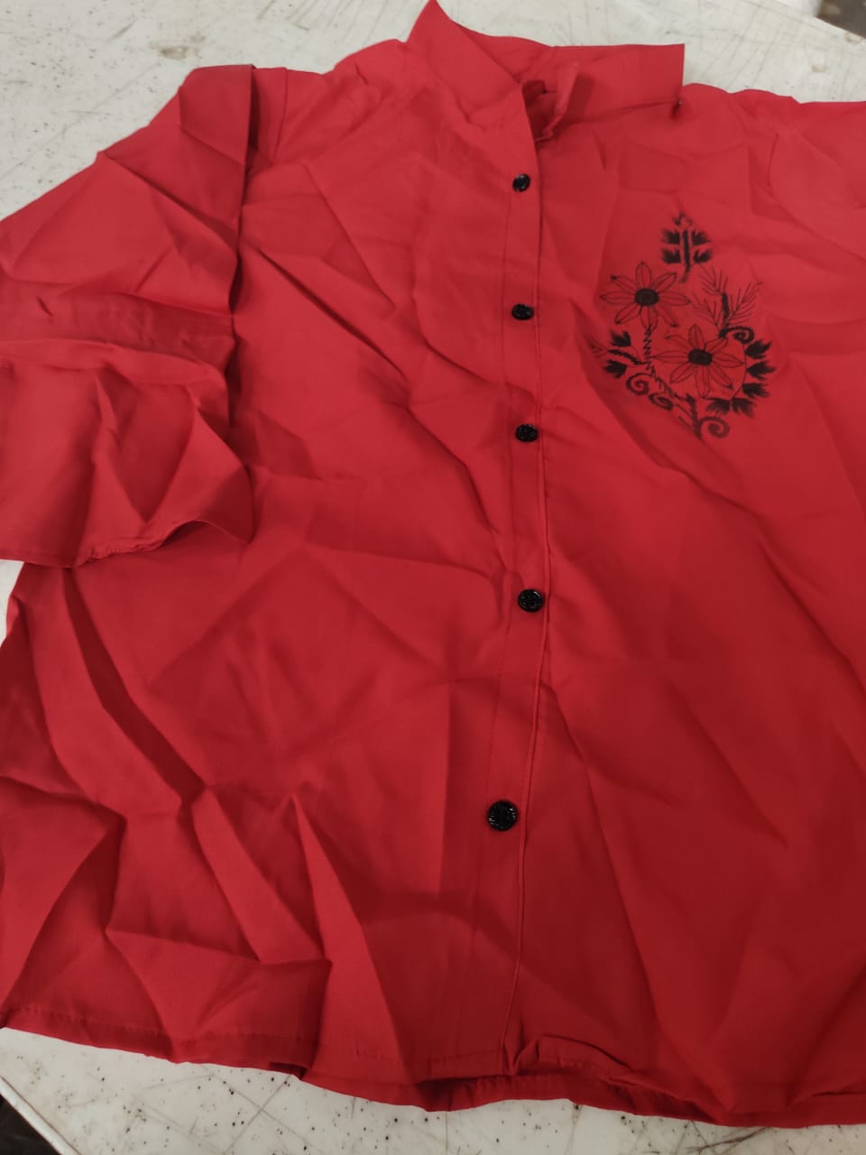 Red Colour Shirt Top For Women Size S