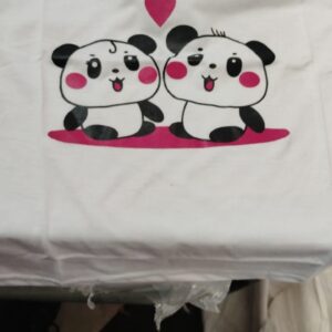 Women White Color Panda Printed T Shirt Size M