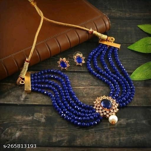 Woman Necklace Set Blue Color