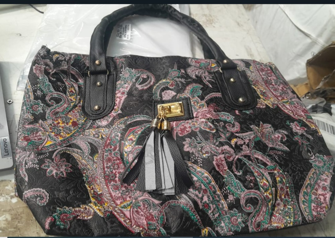 Womens Printed Hand Bag Black