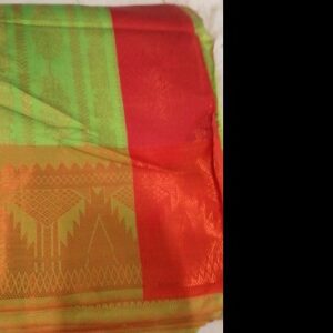 Women Green And Red Saree