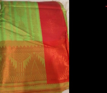 Women Green And Red Saree