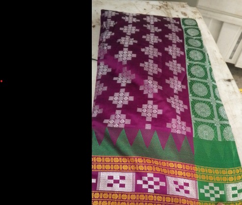 Women Dark Purple And Green Saree