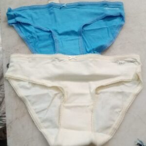 Fruit Of The Loom Sky Blue And Cream Colour Womens Panty Pack Of 2 Size M