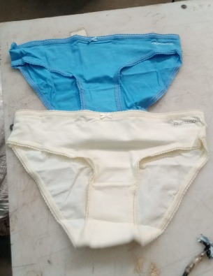 Fruit Of The Loom Sky Blue And Cream Colour Womens Panty Pack Of 2 Size M