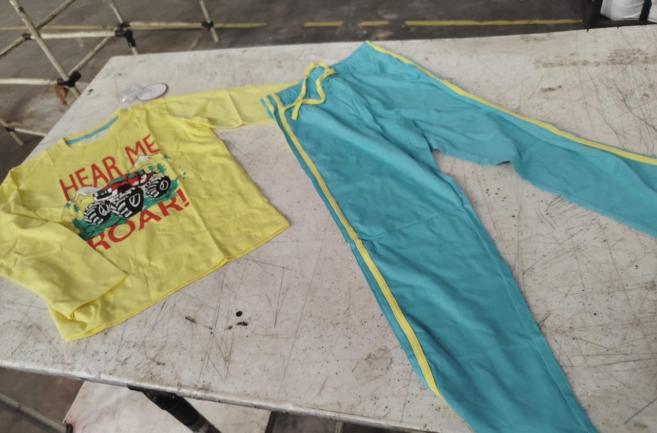 Kidly Boo Lime And Sky Blue Colour T Shirt Set For Kids Size 7 To 8Y