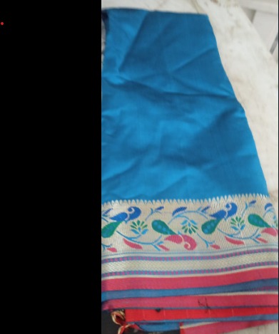 Women Teal Colour With Embroidery Work Saree