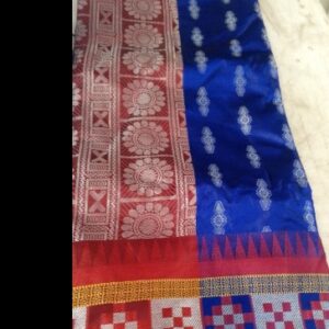 Women Dark Blue And Maroon Colour Saree