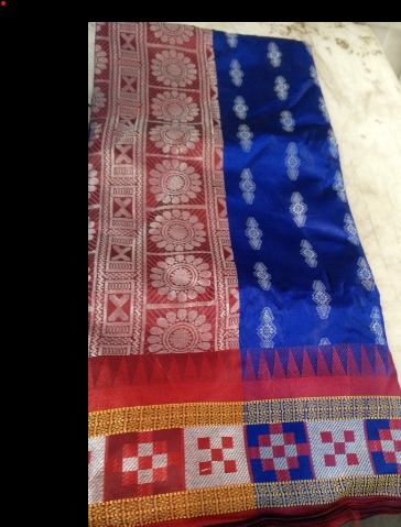 Women Dark Blue And Maroon Colour Saree