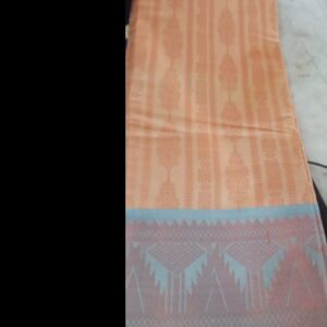 Women Beige And Blue Saree