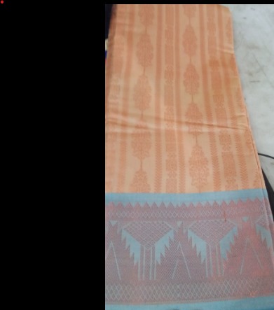 Women Beige And Blue Saree