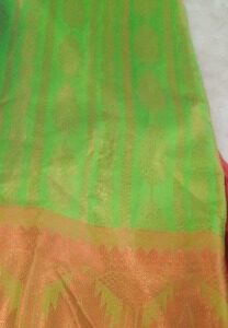 Women Green And Orange Colour Saree