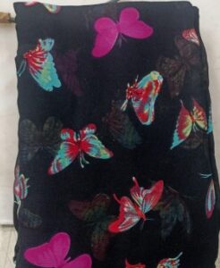 Women Saree Black Printed